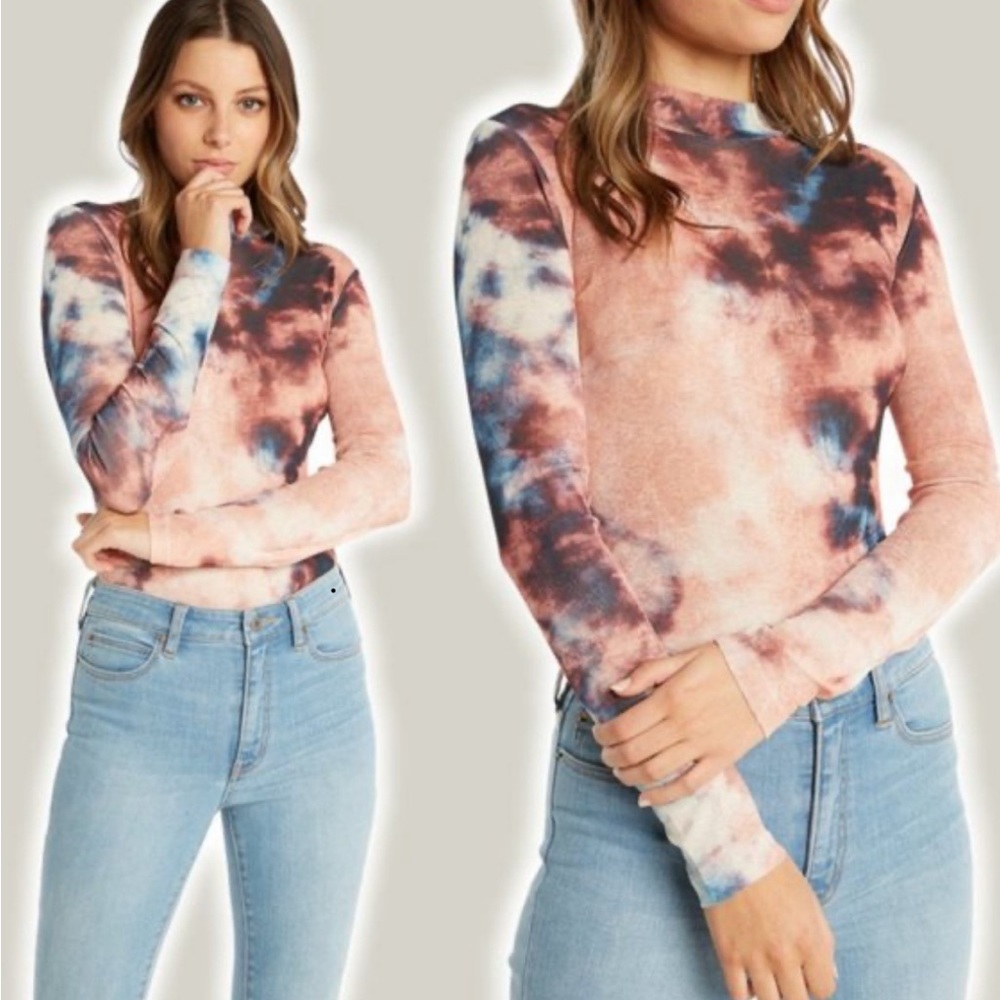 BARDOT Tie Dye Mesh Long Sleeve Top. EUC